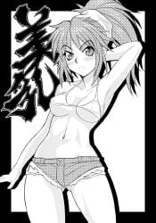 1girls bikini_top breasts female female_only hoimin human hunter_x_hunter long_hair machi_komacine medium_breasts monochrome phantom_troupe shounen_jump solo tagme villainess wide_hips