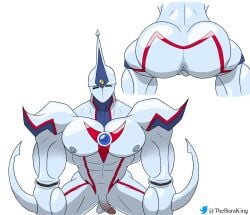 ass balls big_butt boner dick elemental_hero_neos erection gay male_only muscular muscular_male nipples pecs presenting_ass solo yu-gi-oh!