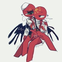 albania_(countryhumans) china_(countryhumans) countryhumans erect_nipple gay gay_sex half-erect overflow sex yuyuzikeai