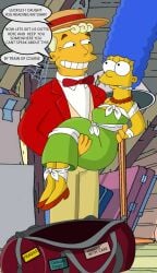 bondage cleave_gag gag lyle_lanley male marge_simpson necklace princess_carry rescue the_simpsons