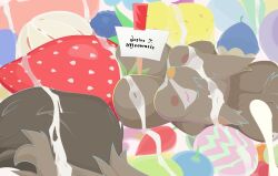 absurd_res anthro berry big_breasts blush bodily_fluids breasts closed_eyes cum cum_string female food fruit genital_fluids hi_res jaylus_t_meowstic nintendo plant pokémon_(species) pokemon sign skwovet solo tagme video_games