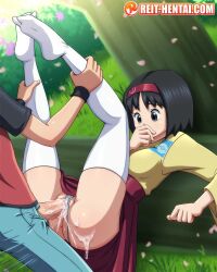 1boy 1girls background black_eyes black_hair clothed clothed_sex clothing cum cum_in_pussy cum_inside cute erika_(pokemon) erika_(pokemon_frlg) faceless_male female grabbing_ass grabbing_legs gym_leader hakama hand_on_mouth kimono legs_up nintendo no_shoes on_back panties panties_aside pokemon pokemon_frlg red_(pokemon) reit sex short_black_hair short_hair skirt surprised tagme vaginal_insertion vaginal_penetration vaginal_sex watermark