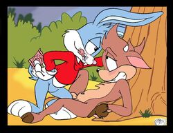 anthro buster_bunny condom deer dr_moreau fur furry furry_only gay male male_only mammal multiple_males rabbit tagme tiny_toon_adventures vinnie yaoi