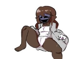 1female 1girls alien alien_girl big_ass boxers boxers_(clothing) coat crop_top dark-skinned_female dark_skin female female_only friday_night_funkin gloves mask masked masked_female oc original_character pemod thick_ass thick_thighs