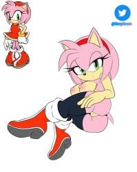 amy_rose ass big_breasts boots breasts female genyacero green_eyes hairband lying_on_side pink_fur pussy sega sonic_(series) thighhighs