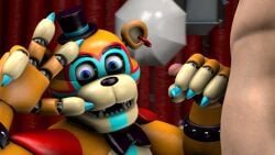 3d animatronic anthro bear five_nights_at_freddy's five_nights_at_freddy's:_security_breach fnaf gay gay_sex glamrock_freddy_(fnaf) handjob keatonrogers0201 male male/male male_only penis robot robot_humanoid scottgames sfm steel_wool_studios