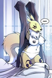 anthro breasts clothes color day digimon female female_only front_view furry indoors linno renamon solo tagme