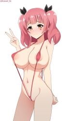 fujinoki_nene hajimete_no_gal pink_hair roswell-ss swimsuit