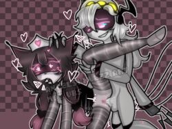 heart-shaped_pupils legs_up looking_pleasured murder_drones not_my_oc original_characters penetration rose_(angelskxllzz) vagina