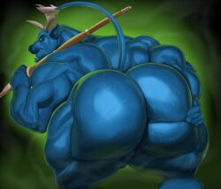 1boy bamboo_sword big_ass big_butt bull grunt_the_air_bull huge_ass huge_butt justmegabenewell male male_only musk musky ox presenting_anus presenting_hindquarters solo solo_male sweat sweaty sweaty_body