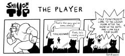 american_football american_football_uniform anthro clothed clothing comic dialogue english_text exhibitionism football football_player fur furry_only gay helmet humor inviting inviting_to_sex jock male male_only multiple_boys muscular public size_difference spedumon sports stadium teasing text