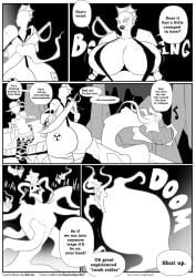 2girls alien_girl belly_expansion comic dialogue diegosandiego ghosts inflation multiple_girls nala_(diegosandiego) page_5 tagme vale-city