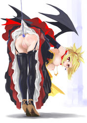 anal ass dildo disgaea disgaea_2 dress garter_belt gasketsu large_breasts looking_back nipples nippon_ichi_software pixiv_manga_sample pointy_ears pussy resized rozalin uncensored wings