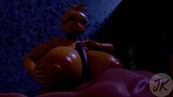 big_areola big_ass big_balls big_breasts big_dick big_dom_small_sub big_nipples boobjob five_nights_at_freddy's jackiller toy_chica_(axylpup) toy_chica_(fnaf)