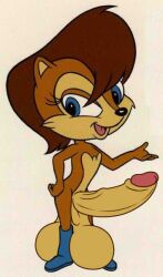 1futa anthro balls balls_on_floor furry futa_only futanari humanoid_penis penis ploppie sally_acorn solo sonic_(series) sonic_the_hedgehog_(archie)