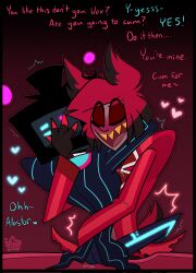 2boys alastor_(hazbin_hotel) anal anal_sex blush closed_eyes cuddling disco_draws gay hugging male/male vox_(hazbin_hotel)