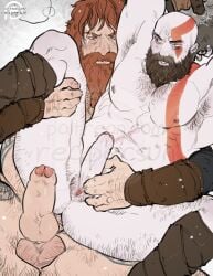 1boy 1maleherm abs balls bara bara_tiddies bara_tits barazoku beard cuntboy cuntboy_sans_balls duo duo_focus fingering foreskin god_of_war god_of_war_ragnarok herm hermaphrodite human intersex knotted_penis knotting kratos long_hair long_hair_male male male_on_maleherm male_penetrating male_penetrating_maleherm maleherm maleherm_penetrated mostly_nude multi_genitalia muscular muscular_male muscular_maleherm omegaverse pale_skin partially_retracted_foreskin penis pussy reapersun red_hair retracted_foreskin sitting_on_lap thor_(god_of_war) uncircumcised uncut