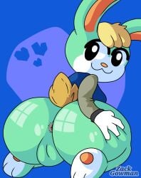 1boy animal_crossing anthro anus ass big_butt femboy hi_res huge_butt lagomorph leporid male male_only mammal nintendo rabbit rule_63 sasha_(animal_crossing) solo teenager video_games young zackgowman