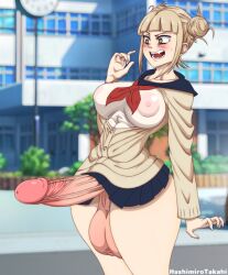 1futa areolae arms_up balls big_areola big_ass big_breasts big_butt big_muscles big_nipples big_penis blonde_hair breasts chubby detailed_background erection futa_only futanari hashimiro_takahi himiko_toga huge_balls huge_cock legs light_skin medial_ring milk muscular my_hero_academia naked nipples nude nude_futanari on_back penis pink_body pink_eyes pink_fur pink_hair pink_nipples pink_penis self_upload short_hair shounen_jump side_view skindentation solo solo_futa standing text uncut veins veiny_penis white_skin