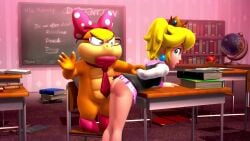 3d alternate_version_at_source alternate_version_available animated blonde_hair blue_eyes brown_hair bun_hair classroom freckles hair_bun koopa looking_back mario_(series) nintendo onmodel3d pigtails princess_daisy princess_peach princess_rosalina red_hair school_uniform self_upload slapping_ass slapping_butt sound spanking spanking_ass tagme teacher teacher_and_student twintails upskirt video wendy_o._koopa