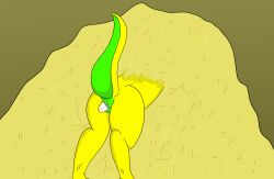 anthro belly dinosaur egg egg_laying female female_only feral green_belly hay hi_res reptile scalie solo solo_female yellow_body