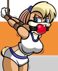 angry ball_gag bondage furry gag lola_bunny looney_tunes rope_bondage zalder-sm