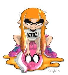 ambiguous_gender animal_humanoid anthro bottomless cephalopod cephalopod_humanoid clothed clothing coleoid crouching duo female feral genitals hi_res humanoid humanoid_on_feral humanoid_pointy_ears inkling inkling_girl kaori_(splatoon) kinkybird looking_at_viewer marine mask_(marking) mollusk nintendo not_furry octarian octoling octopodiform octopus orange_eyes orange_hair penetration pointy_ears pseudo_hair pussy simple_background smile smirk snaggle_tooth splatoon splatoon_(series) squid tentacle tentacle_hair tentacle_in_pussy tentacle_penetration vaginal_penetration video_games white_background