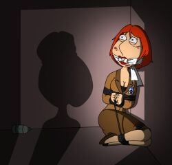 artist_request bondage cloth_gag family_guy female gag gagged glenn_quagmire imminent_rape lois_griffin rope_bondage scared silhouette unseen_male_face