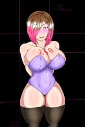 adshtorm bete_noire big_breasts breasts glitchtale pink_eyes pink_hair undertale