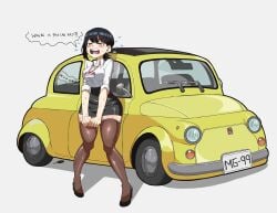 2d big_ass blush chainsaw_man crying embarrassed higashiyama_kobeni kobenis_car mg99 office_lady pencil_skirt petite skirt thick_thighs wide_hips