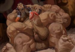 anal anal_sex balls bara big_balls big_penis boner durotan erection gay hairy male male_only muscles muscular orc orgrim_doomhammer penis precum sex spread_legs sucking_nipple tusks world_of_warcraft zoroj