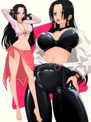 boa_hancock bra fanart female female_only leather leather_pants one_piece opalisart