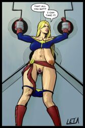 1girls big_breasts blonde_hair captain_marvel carol_danvers female female_only leta long_breasts marvel marvel_comics nude sagging_breasts text