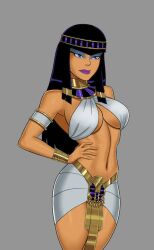 1girls bare_midriff blackfire bracelets clothed dc dc_comics egyptian_clothes egyptian_makeup female female_only jewelry komand'r lipstick midriff orange_skin partially_exposed_breasts purple_eyes purple_hair purple_lipstick solo something_unlimited straight_hair sunsetriders7 teen_titans thighs underboob