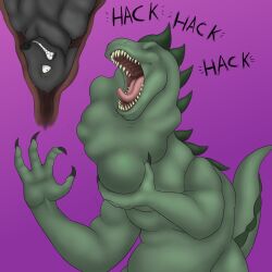 1:1 asphyxiation azathura bulge canid canine canis choking claws closed_eyes duo feral green_eyes hi_res internal jess_(azathura) long_neck mammal monster neck_bulge open_mouth oral_vore scalie shocked size_difference soft_vore struggling teeth tongue vore wolf