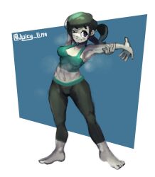 1girls armpits female female_only juicy_lima muscular muscular_female solo sweat wii_fit wii_fit_trainer