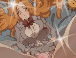 1boy 1girls animated bleach blood bouncing_breasts breasts buttoned_shirt clothing_aside female female_focus huge_breasts inoue_orihime kon large_filesize long_hair male maxi orange_hair panties_aside pantsu school_uniform school_uniform_(karakura_high_school) sex skirt sparkle straight thighhighs underwear underwear_aside uniform vagina vaginal_penetration virgin