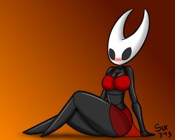 1girls anthro anthro_only anthrofied big_breasts bikini black_body black_eyes blush breasts clothed clothes clothing empty_eyes female female_only hips hollow_knight hornet_(hollow_knight) humanoid insect insect_girl insects large_breasts no_pupils shiny_skin simple_background sitting six343 solo solo_female thick thick_thighs thighs video_games wide_hips