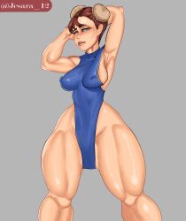 1girls abs armpits arms_up big_ass big_breasts big_muscles big_nipples chun-li hips jesara12 no_bra no_panties slender_waist street_fighter thick_thighs thighs wide_hips