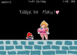 420_(number) 69_(number) breasts dress harorlood huge_breasts mario mario_(series) princess_peach smaller_male super_mario_bros. super_mario_bros._(nes) tagme