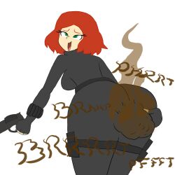 big_ass black_widow_(marvel) intentional_soiling looking_at_viewer marvel protorepulsive repulsiveproto scat shit showing_ass soiling