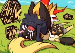 animal_penis anthro anthro_on_anthro braixen duo female female_penetrated feral genitals hi_res luxidoro machine male male/female nintendo penetration penis pokémon_(species) pokemon pokemon_(species) protogen pussy tongue tongue_out vaginal_penetration video_games