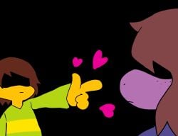 anthro black_background cute deltarune enigi09 female heart kris_(deltarune) love lovers male seducing seductive seductive_look ships simple_background susie_(deltarune)