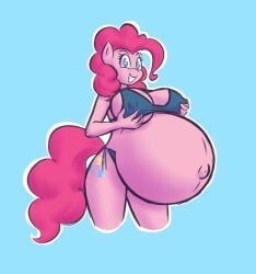 anthro big_breasts bikini breasts female female_only funble_(artist) my_little_pony pink_body pinkie_pie_(mlp) pregnant