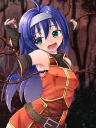 1girls armpits bodily_fluids bondage breast_grab breasts crying crying_with_eyes_open female female_only femsub fingerless_gloves fire_emblem fire_emblem:_path_of_radiance fire_emblem:_radiant_dawn gloves green_eyes groping headband long_hair mia_(fire_emblem) midorinor molestation nintendo nipple_tweak pokies purple_hair rape restrained small_breasts solo tentacle tentacle_rape upper_body