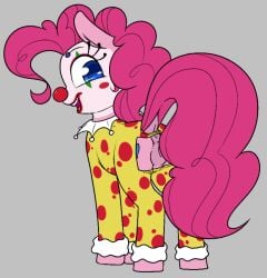 animal_genitalia animal_pussy anus ass blue_eyes clown clown_makeup dock earth_pony equid equine equine_pussy eyelashes female feral friendship_is_magic genitals hair hasbro horse lockheart looking_back makeup mammal my_little_pony open_mouth open_smile pink_hair pink_tail pinkie_pie_(mlp) pony puffy_anus pussy raised_tail red_nose smile solo standing teeth