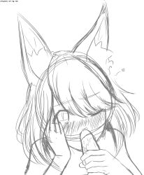 1girls aurelia_(balanced_craftwars) balanced_craft_wars blowjob blush female fox_girl golden_fox_(balanced_craftwars) heart roblox roblox_game robloxian sketch tagme tagme_(artist)