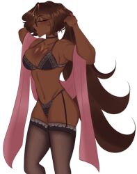 1girls beauty_mark big_ass bra breasts cookie_run cookie_run_kingdom curvy curvy_female curvy_figure espresso_cookie female genderbend genderswap honeybunxx lingerie panties rule_63 stockings thick_ass thick_thighs thighhighs thighs