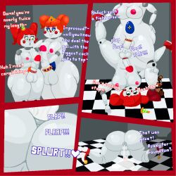 2futas anal animatronic baby_(fnafsl) balls big_balls big_breasts big_penis botfuckersproject_bfp checkered_floor circus_baby circus_baby_(fnaf) circus_booby circus_queen clown clown_girl cock_ring comic comic_page crown cum cum_drip cum_in_ass cum_inside cum_leaking cum_puddle fan feddy five_nights_at_freddy's five_nights_at_freddy's:_sister_location fnaf futa futa_on_futa futa_only futadom futanari green_eyes gynoid gynomorph huge_ass huge_cock justaperson3000 party_hat penis piledriver_position queen red_hair robot robot_girl royalty shadow shocked_expression sister_location testicles text thick thick_thighs