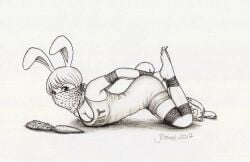 1girls artist_request blonde_hair bondage brown_eyes bunny bunny_ears bunny_girl carrot carrot_(one_piece) cloth_gag feet female female_only frogtie furry gag hogtie lagomorph one_piece rabbit rope_bondage tied_toes